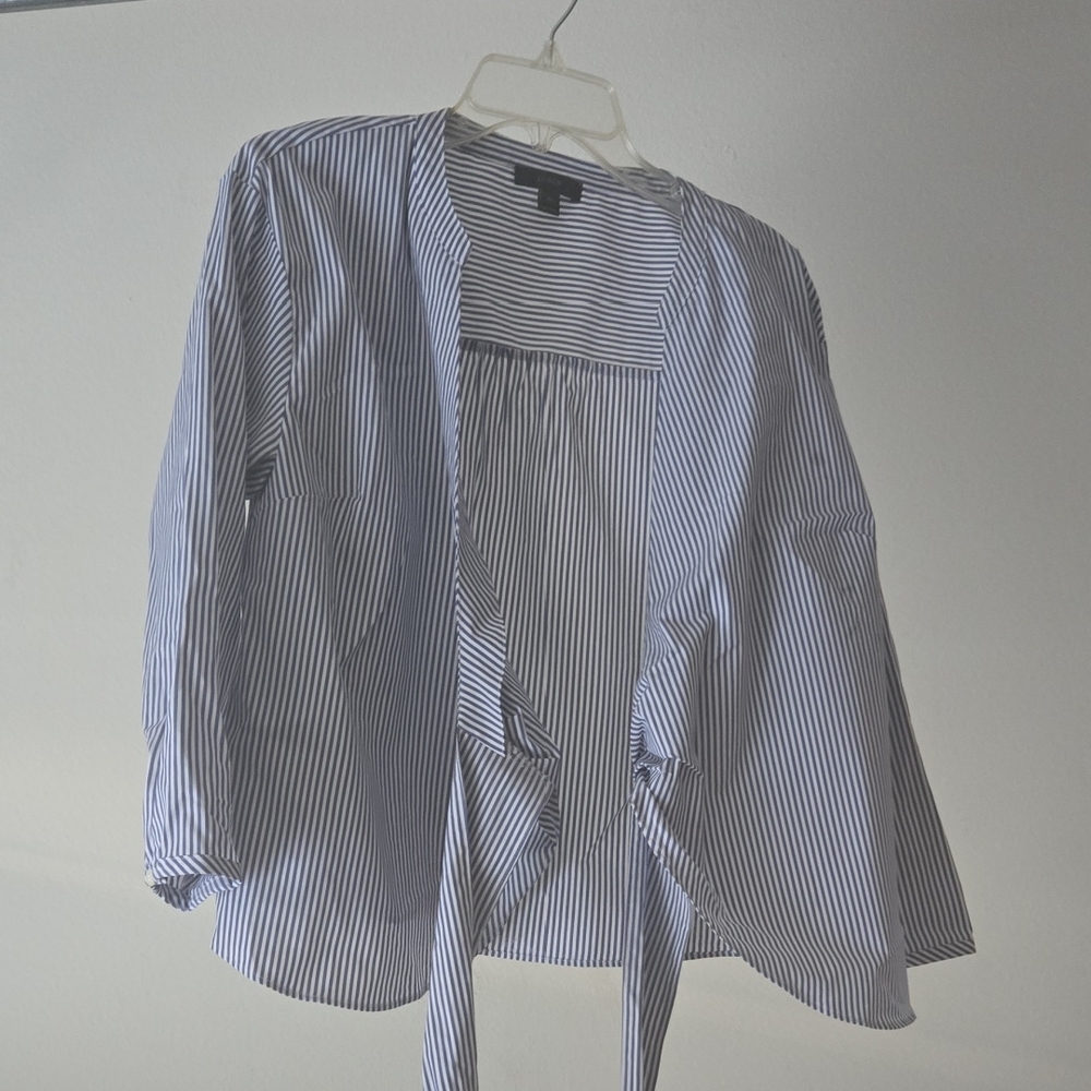 J. Crew Navy and White Striped Top